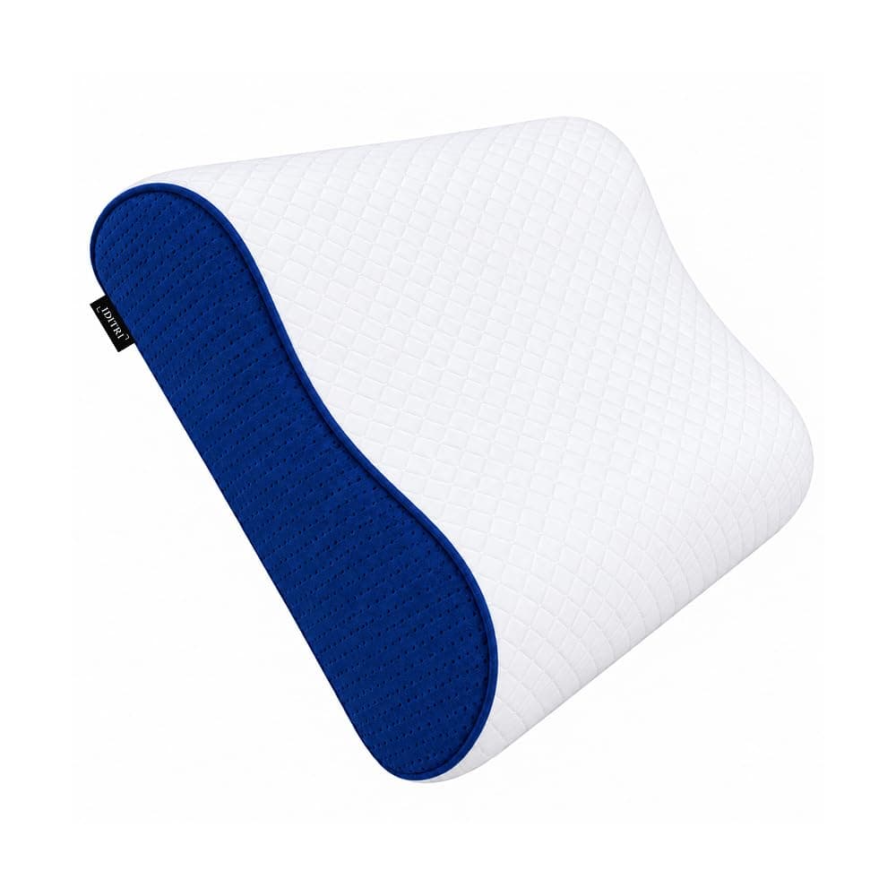IDITRI Cervical Pillow for Neck Support | Memory Foam Neck Pillow for Pain Relief & Cervical Alignment | Ergonomic Cervical Pillow for Side & Back Sleepers | Navy Blue