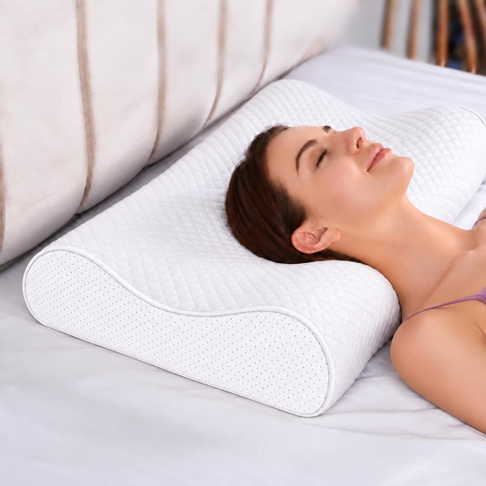 IDITRI Cervical Memory Foam Pillow, Everyday Sleep Routine, Milk White