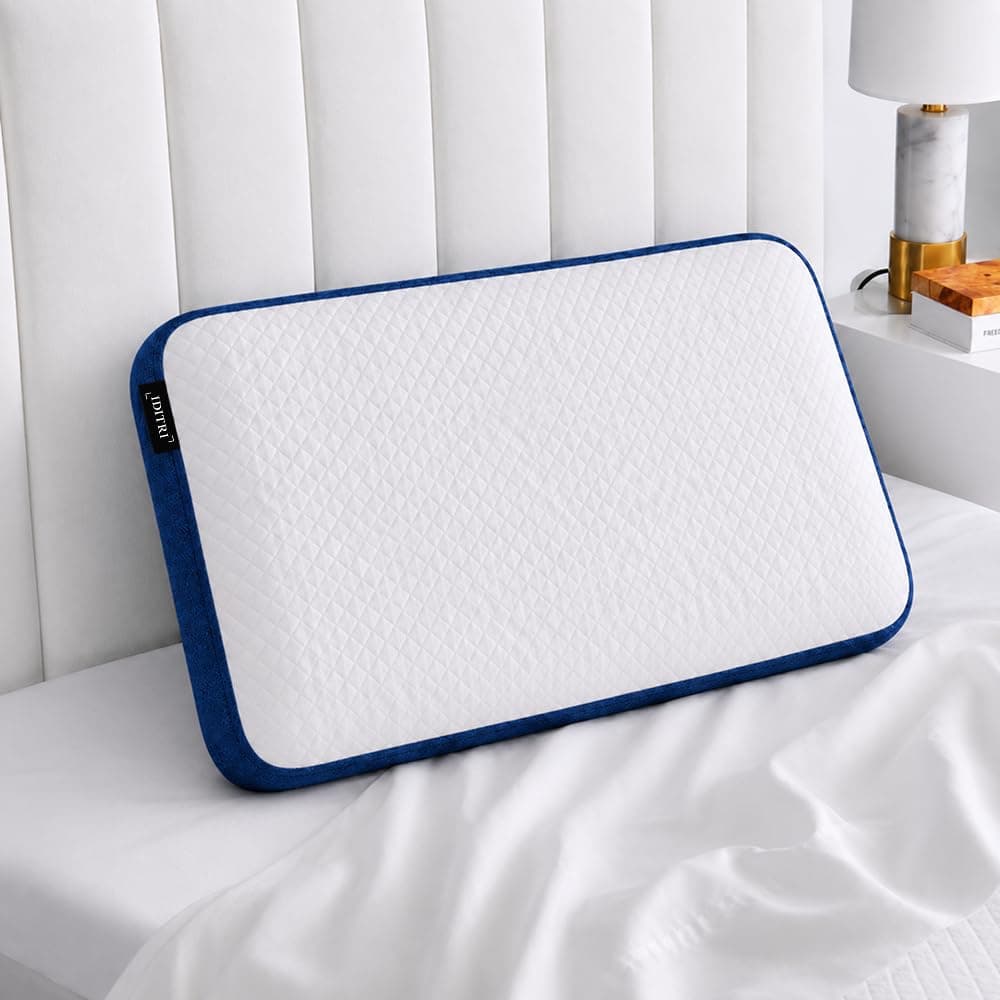 IDITRI Memory Foam Bed Pillow | Hotel Style Memory Foam Pillow for Everyday Comfort | Premium Sleeping Pillow for Side & Back Sleepers | Rectangle Design | Navy Blue
