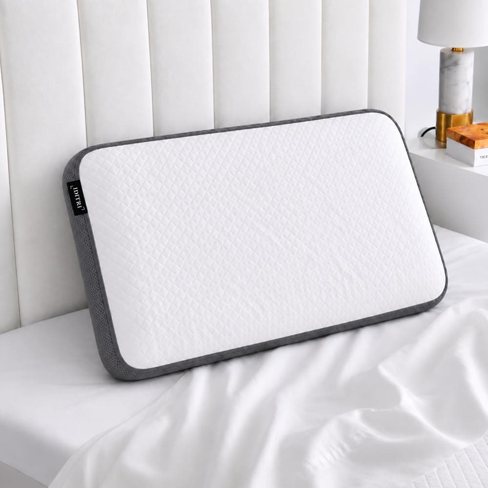 IDITRI Rectangle Memory Foam Bed Pillow, Soft Sleep, Dove Grey