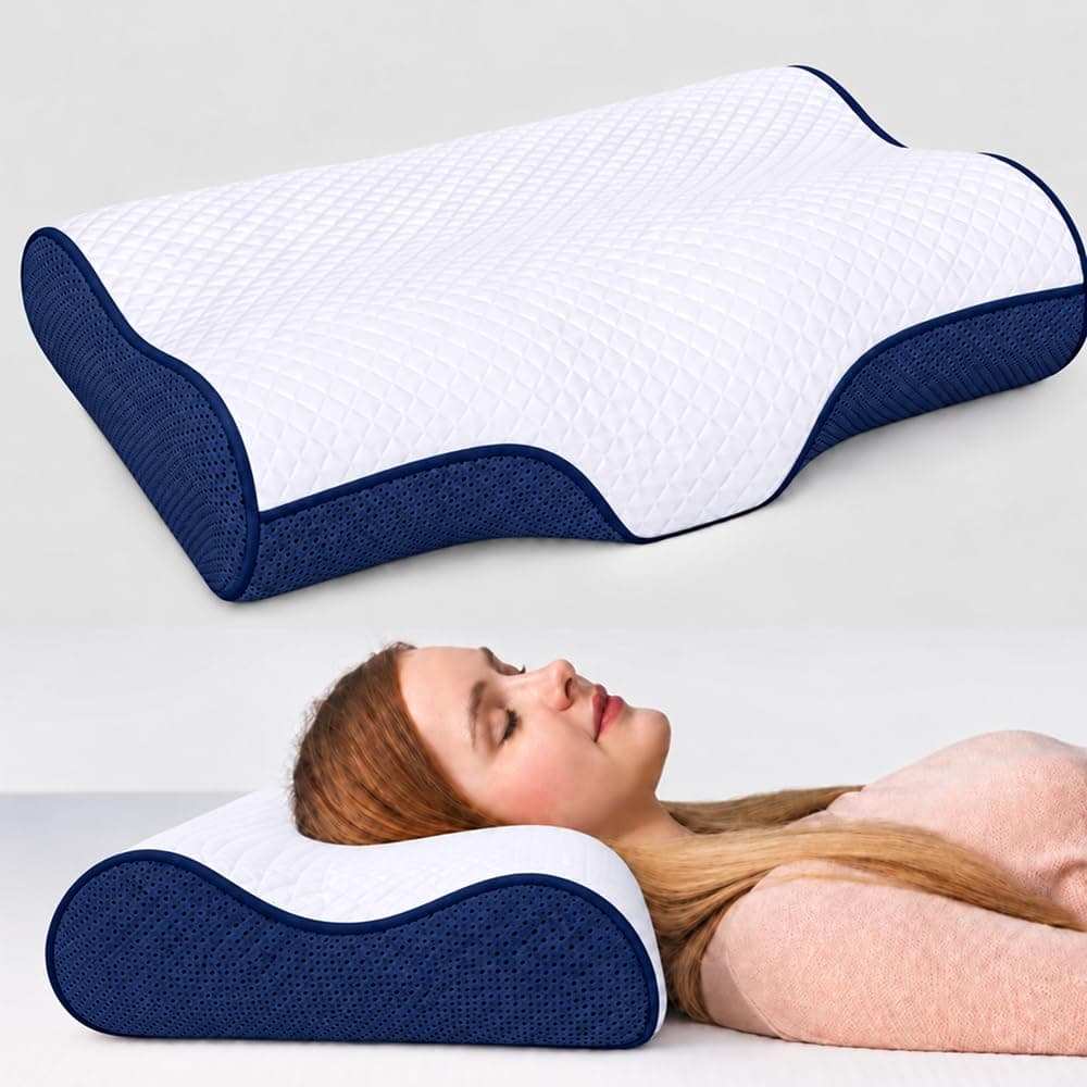 IDITRI Contour Pillow, Head & Shoulder Support, Navy Blue